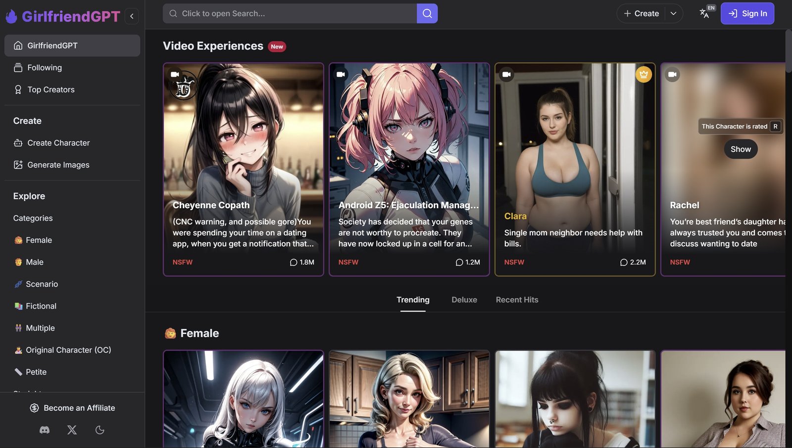 GirlfriendGPT Interface