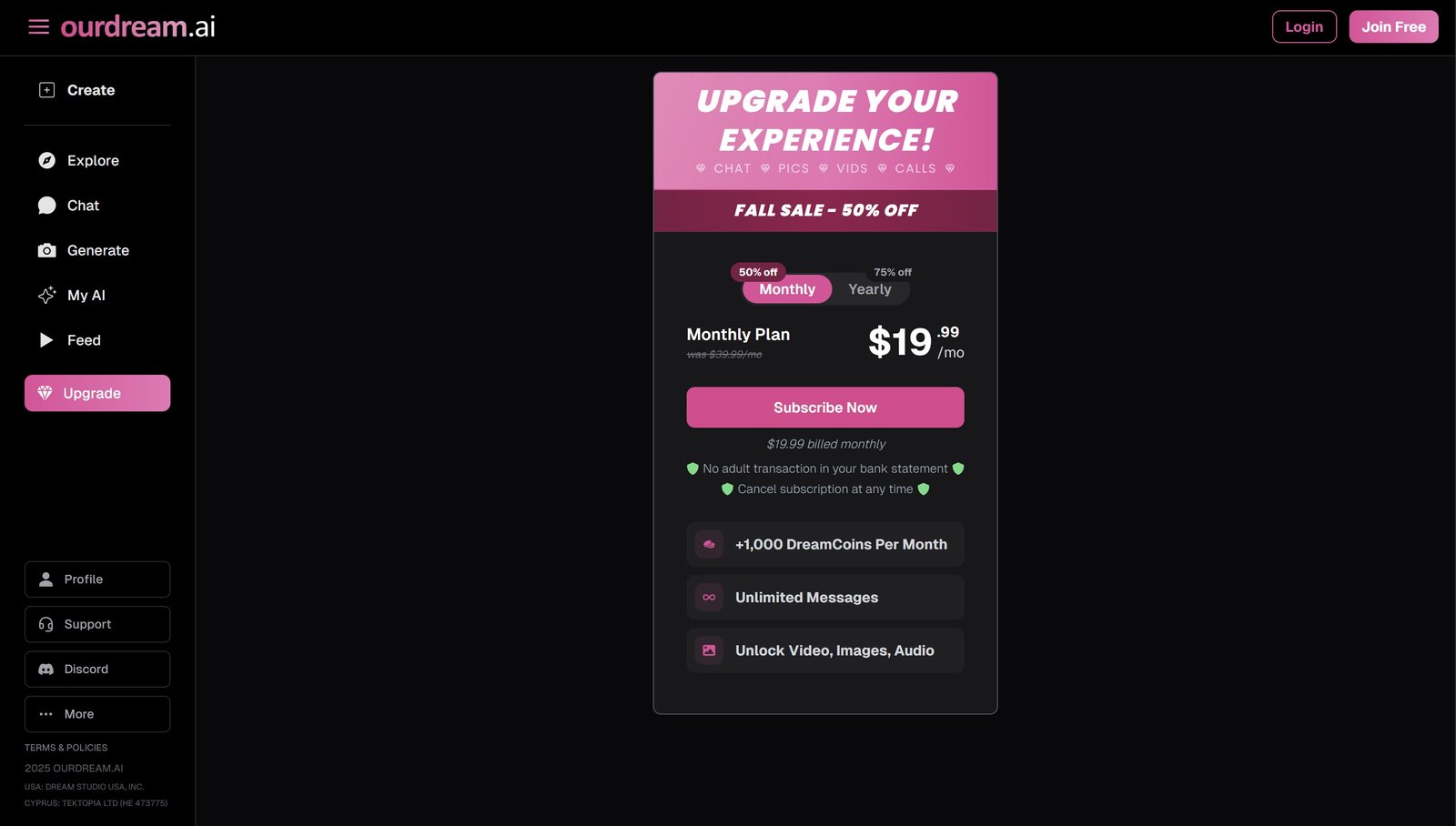 OurDream.ai Interface